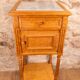 Neo-Louis XVI Nightstand in Spotted Maple & White Marble (Late 19th Century)