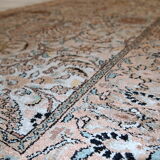 Vintage silk carpet Indian indo tabriz done hand 100x162cm 1950 s