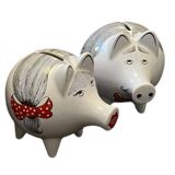 Set of 3 Vintage porcelain Spar bank Piggy Waechtersbach