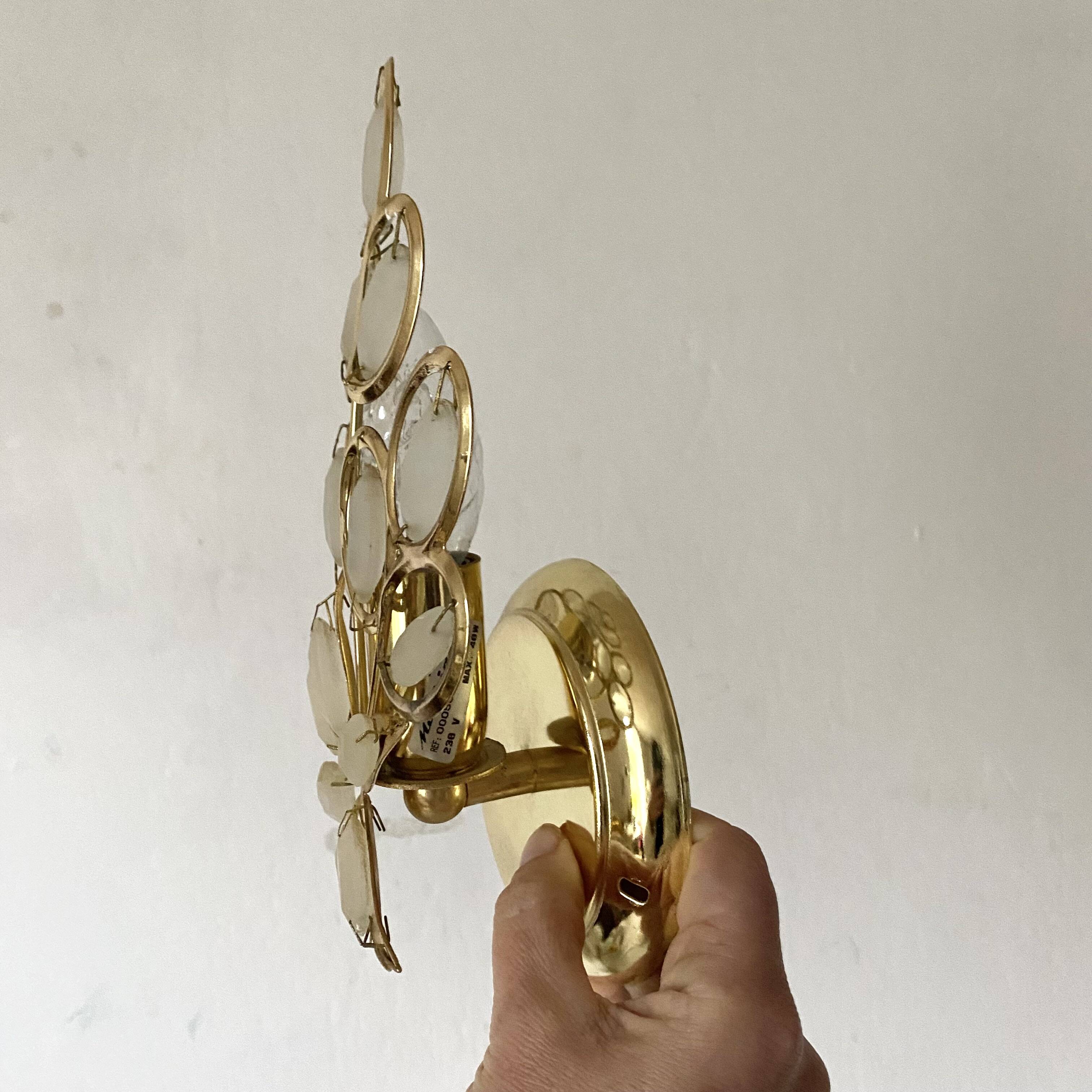 Pair of flower sconces, tassels from the 70s and 80s
