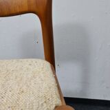 A set of six vintage Danish design dinning chairs by Niels Koefoed