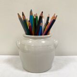 White pot in glazed stoneware
