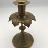 Ancien bougeoir persan,ottoman en laiton ciselé XIXème