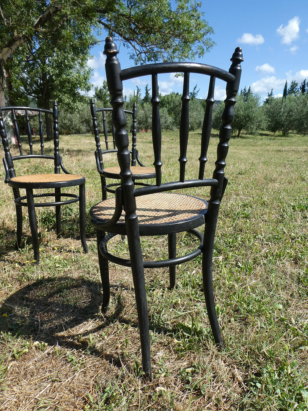 Lot de 3 chaises bistrot Fischel noires