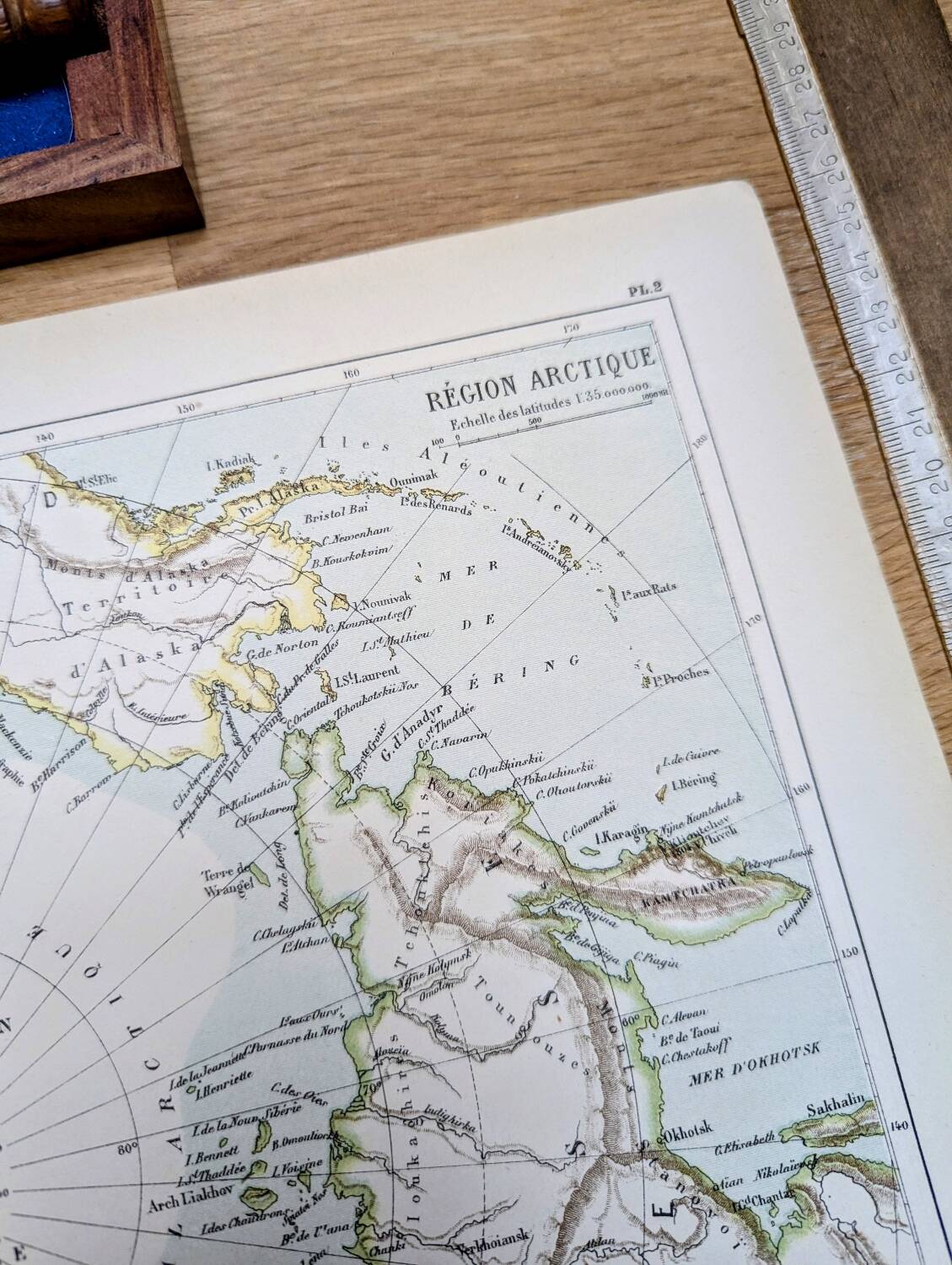 The Arctic region, period map, 1887, Authentic.