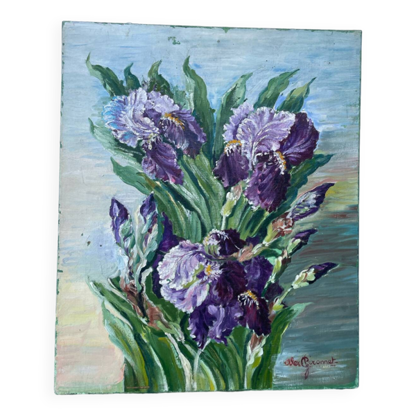 Bouquet de fleurs tableau ancien
