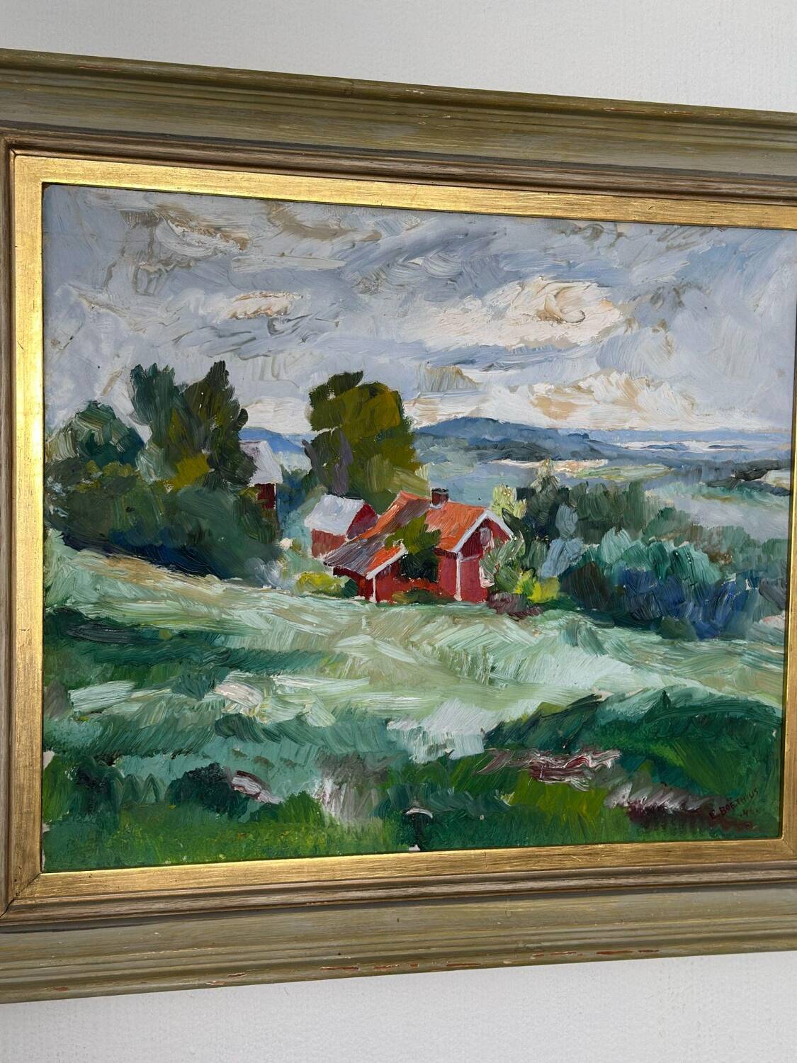 Swedish Oil on Panel – “Landscape” by Erik Boëthius (1897–1970)