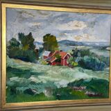 Swedish Oil on Panel – “Landscape” by Erik Boëthius (1897–1970)