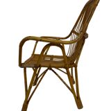 Rattan easy chair by Dirk van Sliedregt Rohe Noordwolde 1960 in the Netherlands