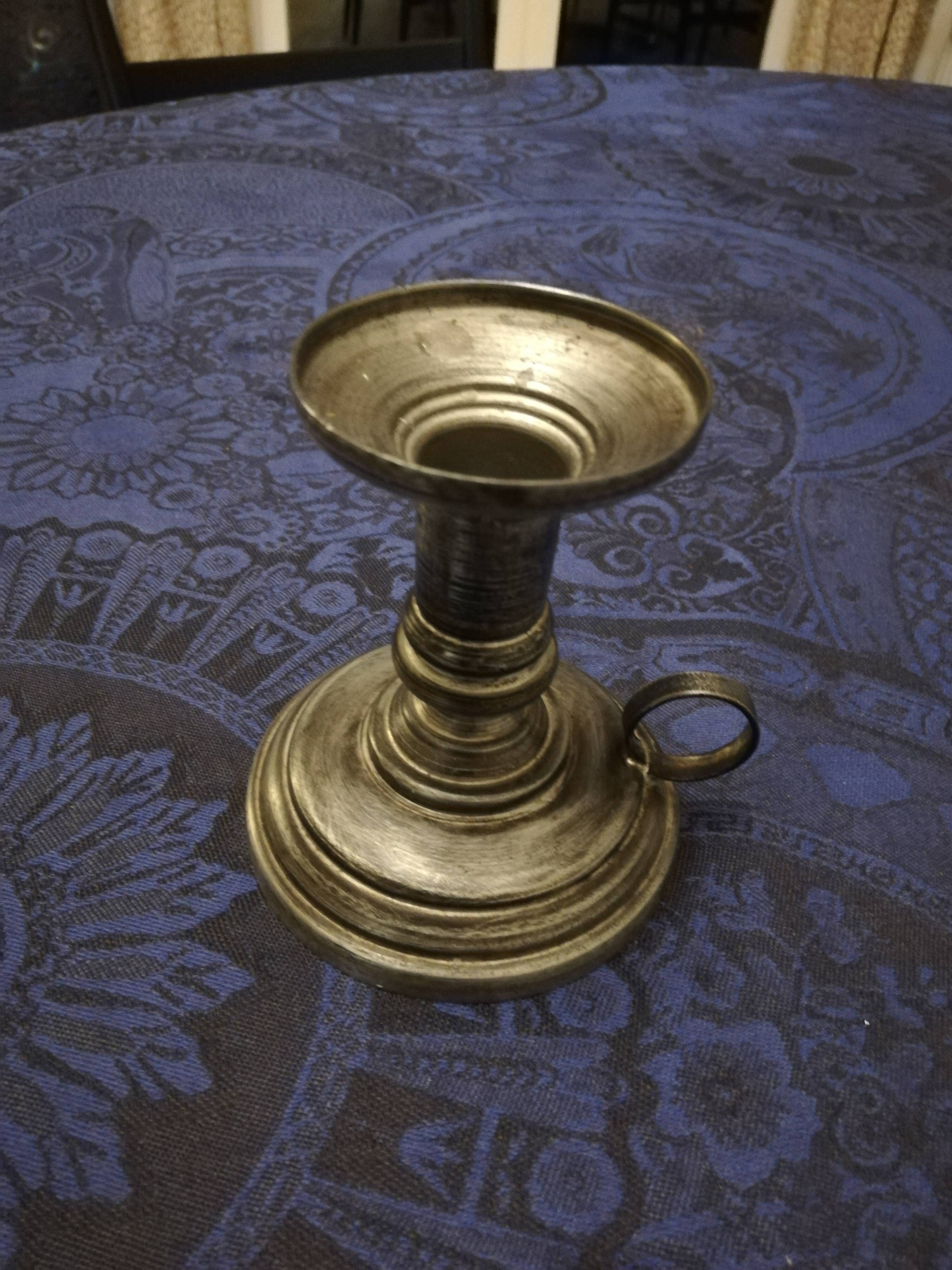 Patinated metal bougeoir