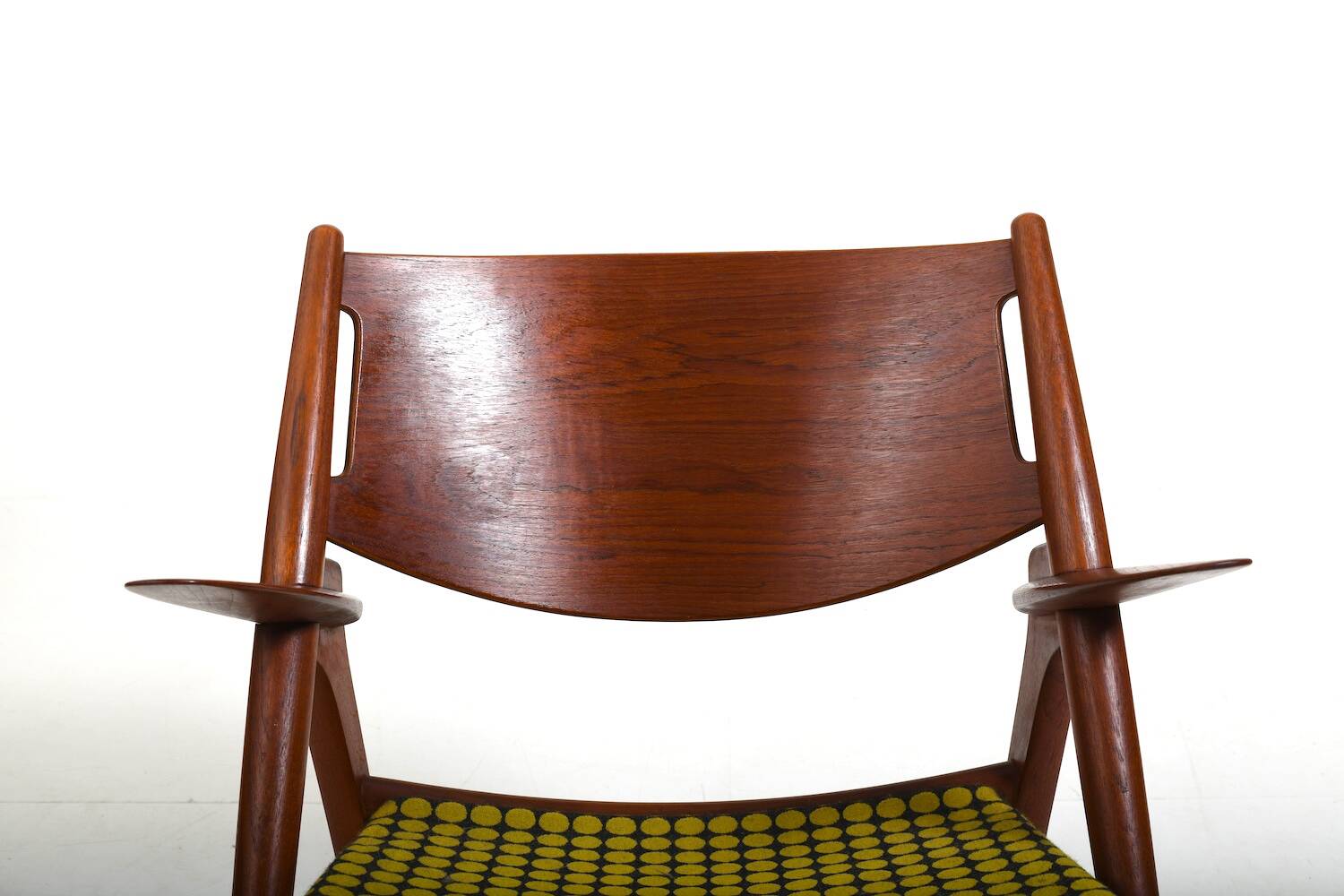 CH-28 Teak and Unika Vaev Easychair by Hans J. Wegner 1960s