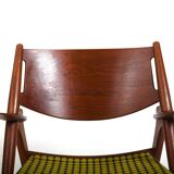CH-28 Teak and Unika Vaev Easychair by Hans J. Wegner 1960s
