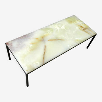 1960s onyx stone top coffee table