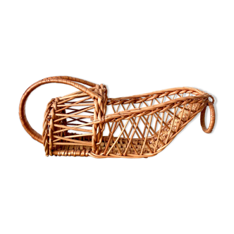 Rattan and wicker servant basket