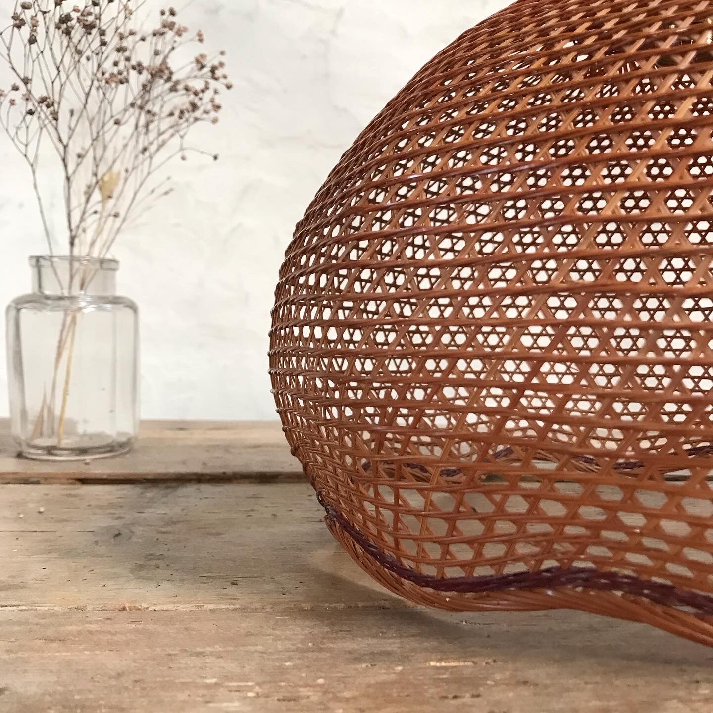 Vintage wicker pendant lamp