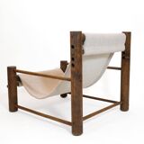 Solid wood armchair with adjustable backrest.