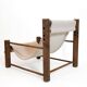 Solid wood armchair with adjustable backrest.