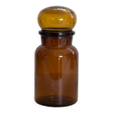 Amber apothecary glass jar