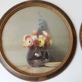 Set of 2 vintage art deco round frames 1940s 1950s cecile hay boots 40s