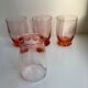 Set of 4 art deco pink water glasses 30s