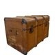 Brown wooden XL vintage chest / trunk / side table