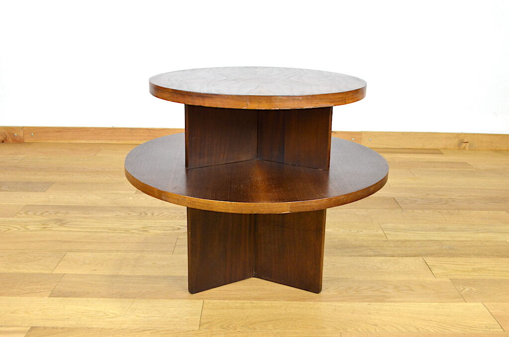Art-Deco pedestal table in walnut 1940