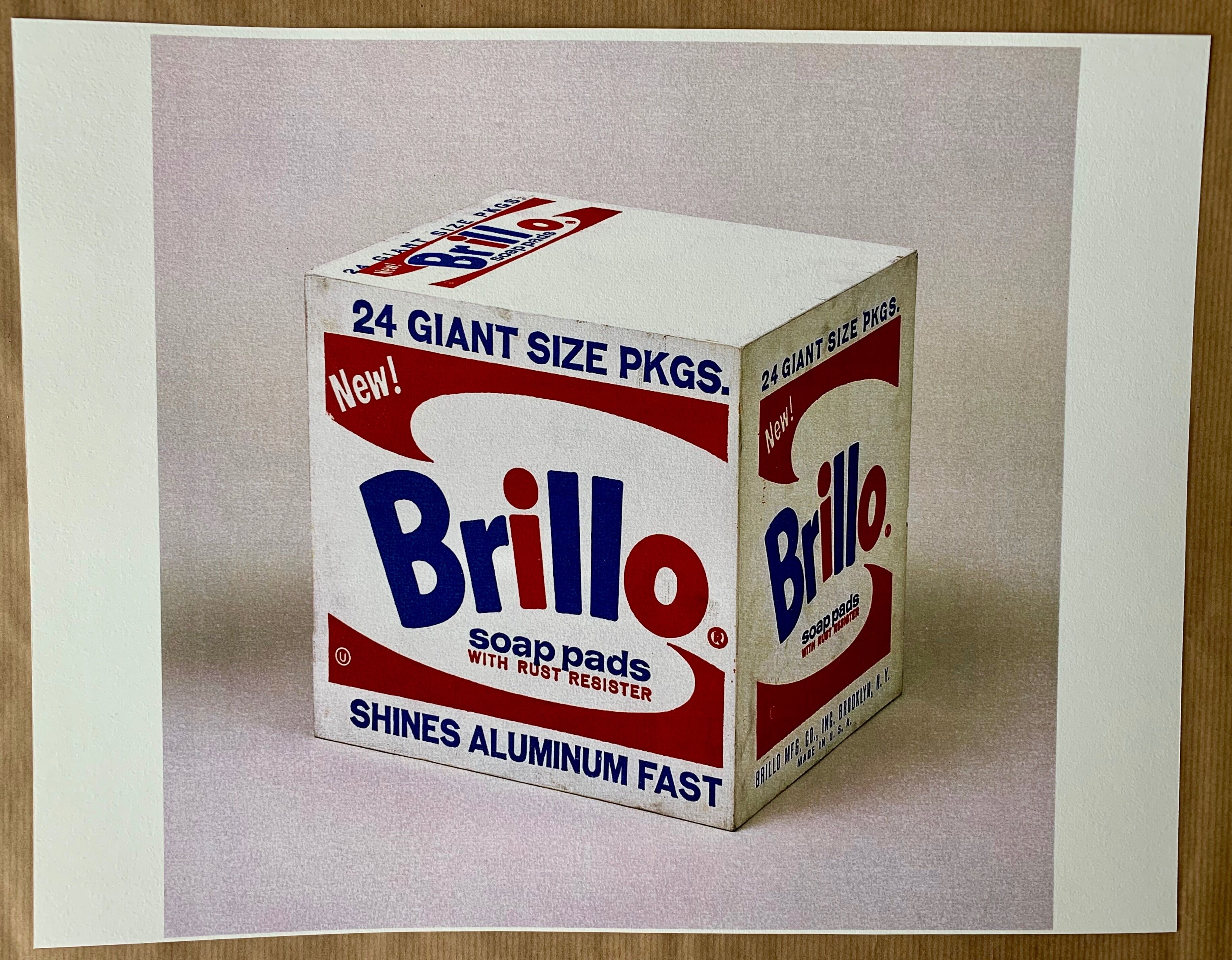 Lithographic print pop art by andy warhol "brillo box 1964"