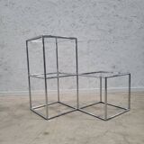 Table d'appoint modulaire en cubes chromés, années 1960 Poul Cadovius Série Abstracta