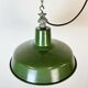 Industrial French Green Enamel Factory Lamp, 1960s