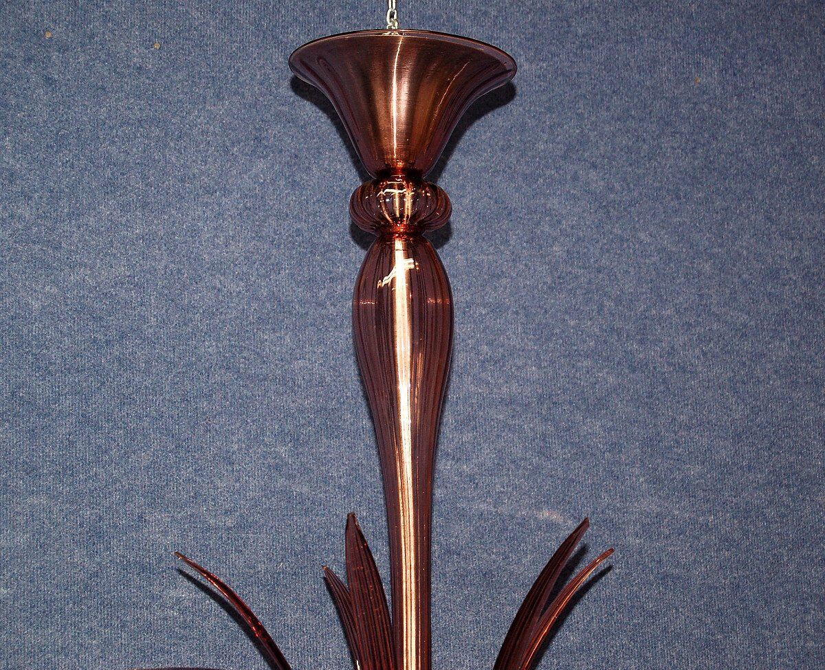 Amethyst chandelier (signed) Murano circa 1940-50