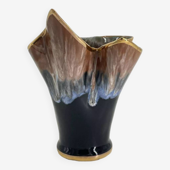 Vintage flame shaped ceramic vase