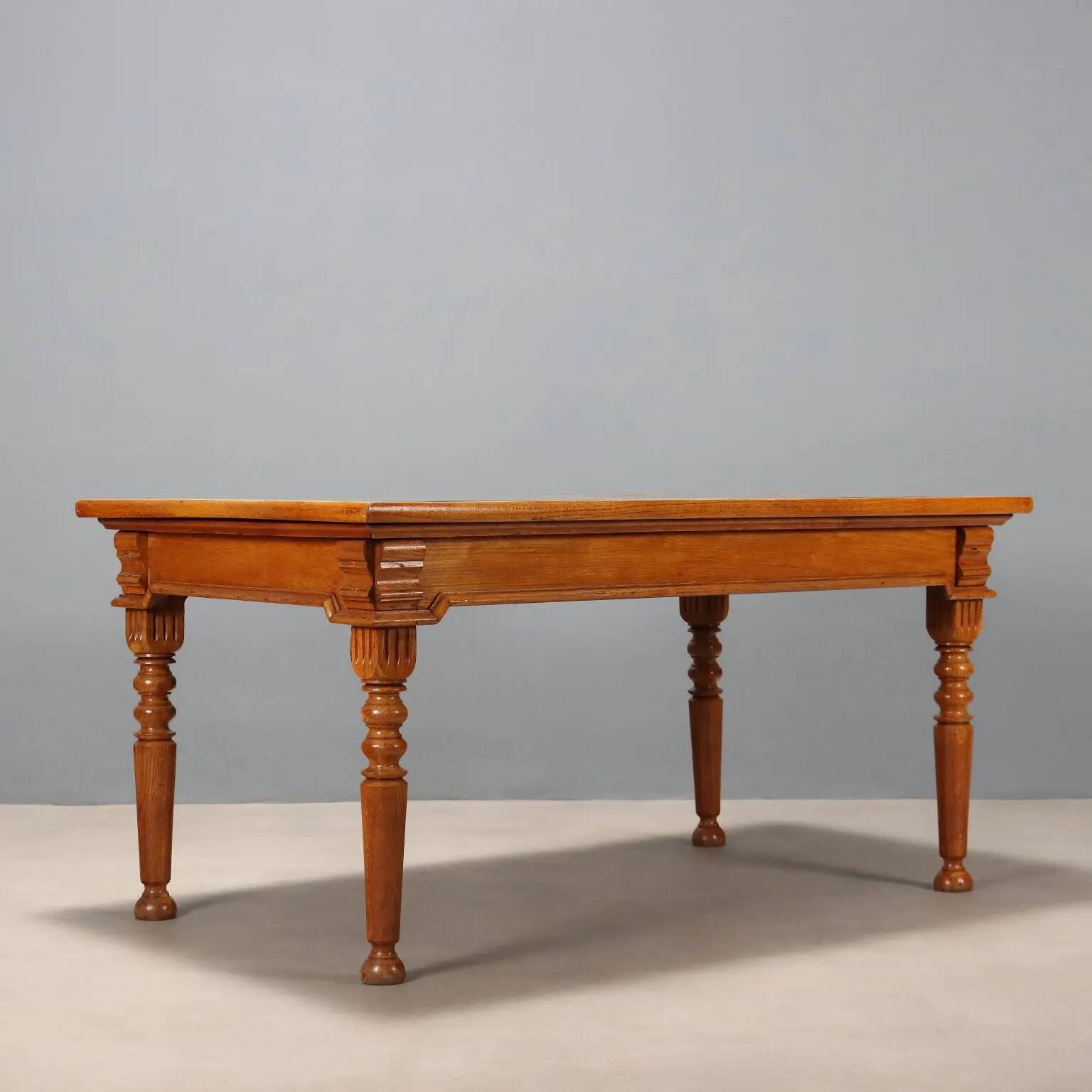 Antique oak desk with black laminate, 20th century