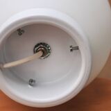 Minimalist egg lamp Domec in opaque white glass by Vianne, 1970s.