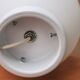 Minimalist egg lamp Domec in opaque white glass by Vianne, 1970s.