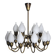 Fog & Mørup 18-Arm Brass and Opaline Glass Tulip Chandelier