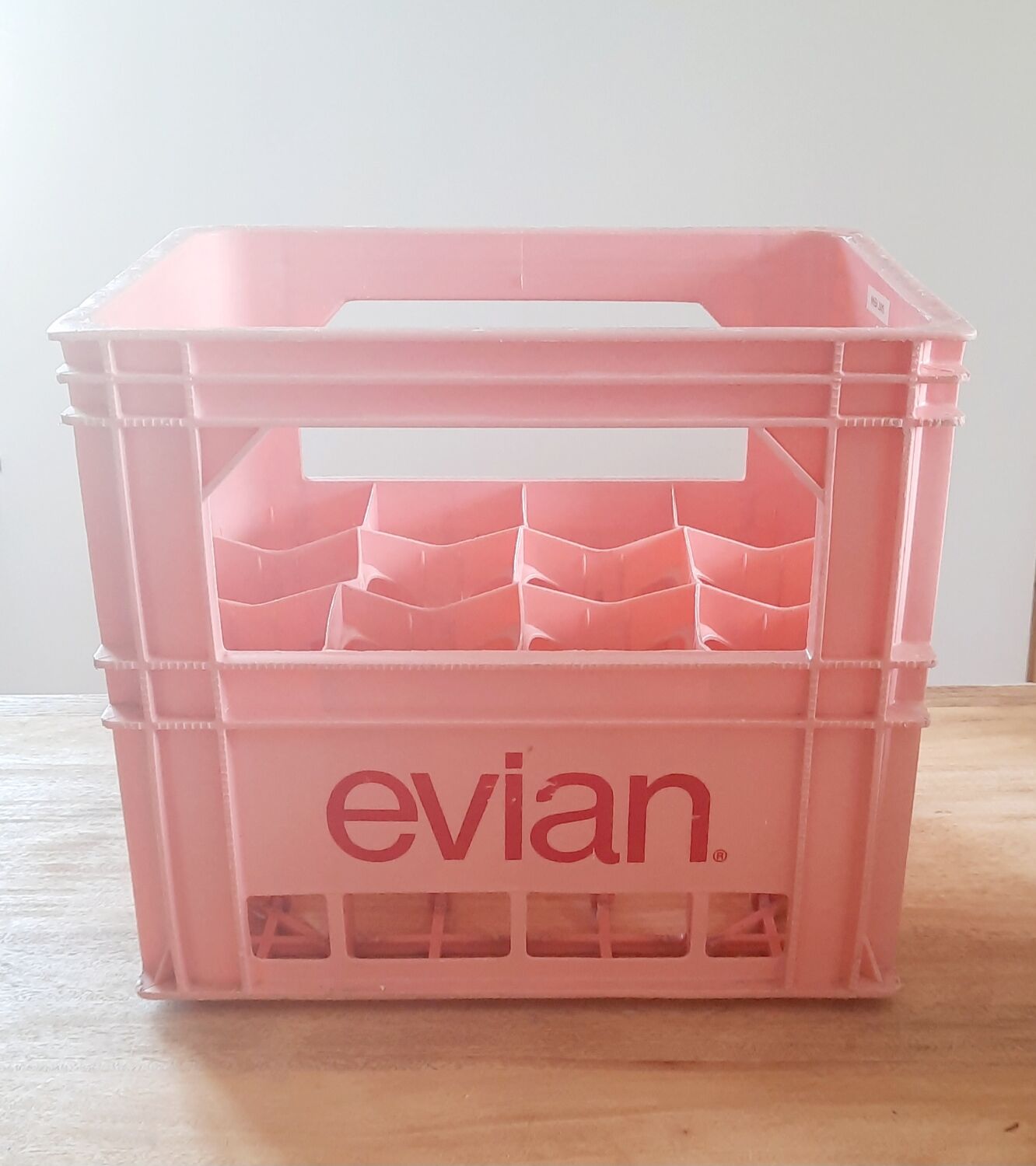 Evian bottle rack