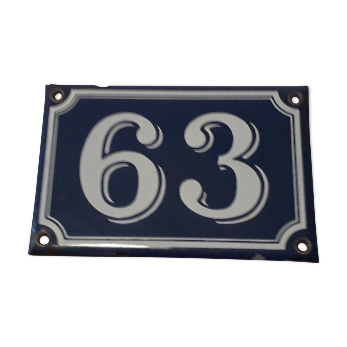 Street number enamel 63