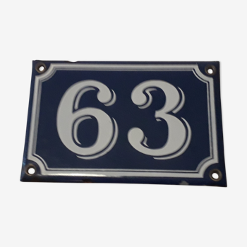 Numéro de rue émaille 63