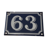 Street number enamel 63