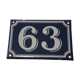 Street number enamel 63