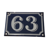 Street number enamel 63