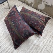 Pair of vintage XXL Kilim cushions