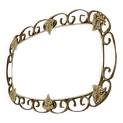 1950s oval brass mirror - 38x69cm