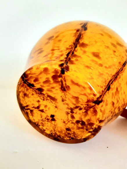 Murano style yellow blown glass vase