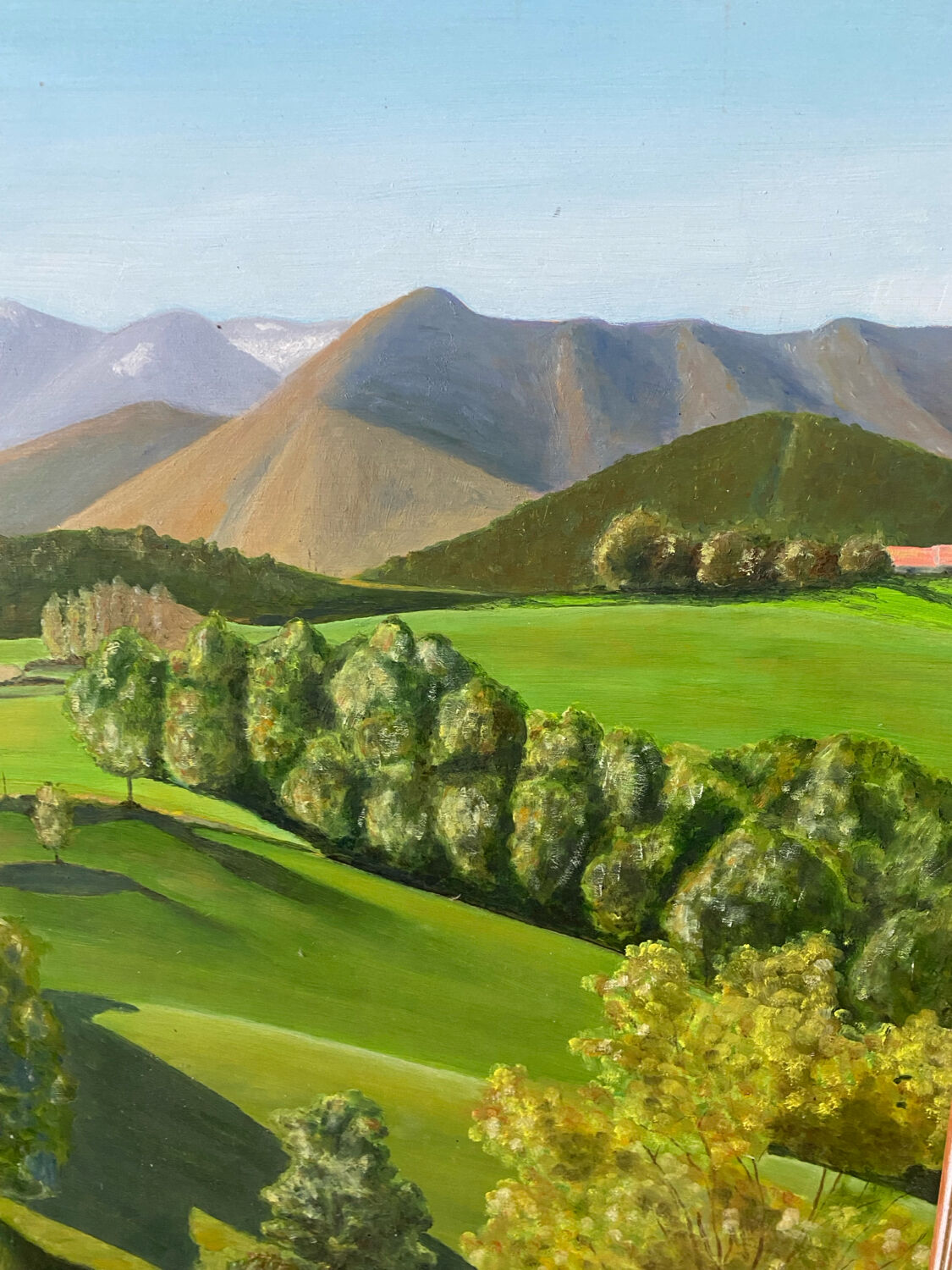 Old oil painting on canvas