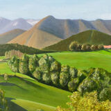 Old oil painting on canvas