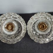 Pair of scones glass scones and vintage golden metal
