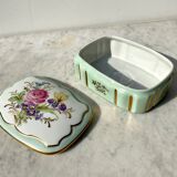 Porcelain jewelry box from Limoges Porteron vintage 60s perfect condition