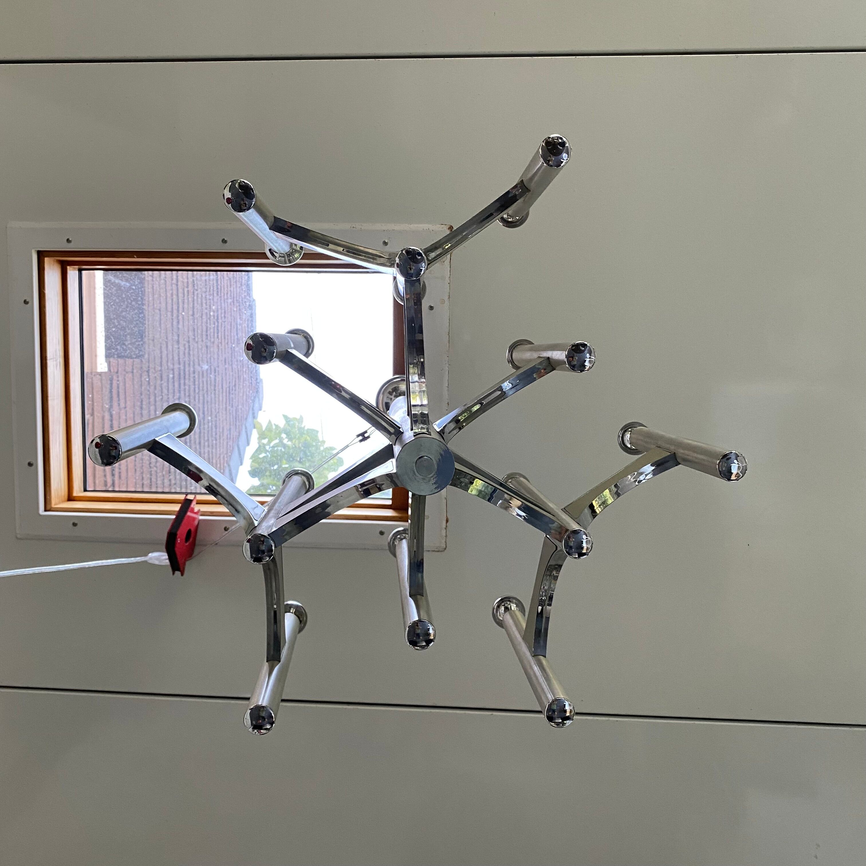 Chandelier "Concorde" 12 fires by Gaetano Sciolari, 1960.