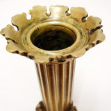 Golden candle holder with lion's head and legs